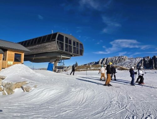 view from Villard-de-Lans ski resort on the french alps winter holiday