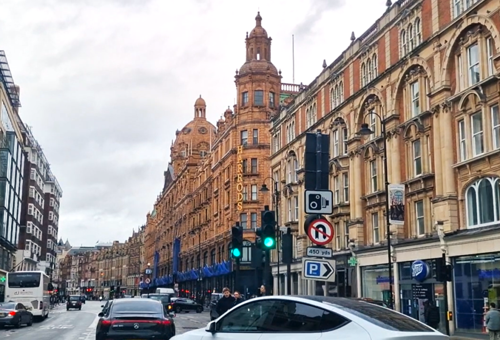 harrods london from car by Alexandra in England